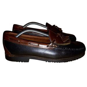Allen Edmonds "NASHUA" Tassel Loafers Black/Brown Trim Size 11 E